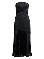 Milly Strapless Pleated Maxi Dress