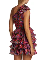 Malti Floral Ruffled One-Shoulder Mindress