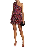 Malti Floral Ruffled One-Shoulder Mindress