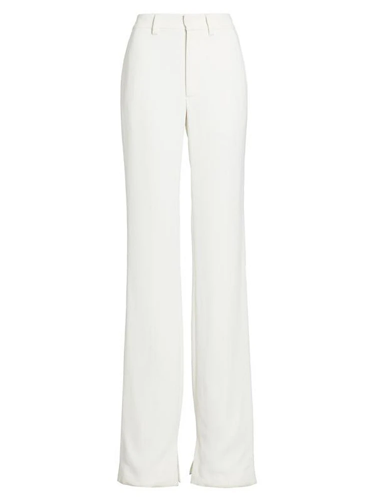 Slit-Inseam Straight-Leg Trousers