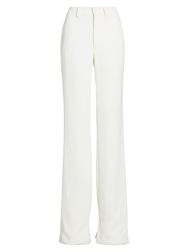 Slit-Inseam Straight-Leg Trousers