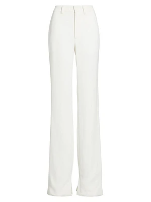 Slit-Inseam Straight-Leg Trousers