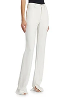 Slit-Inseam Straight-Leg Trousers