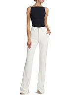 Slit-Inseam Straight-Leg Trousers