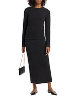 Wool-Cashmere Chainlink Maxi Skirt