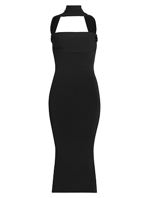 Slip-Through Knit Midi-Dress