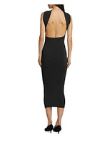 Slip-Through Knit Midi-Dress