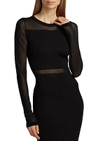 Semi-Sheer Knit Cocktail Dress