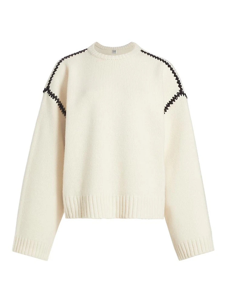 Wool-Cashmere Embroidered Sweater