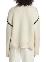 Wool-Cashmere Embroidered Sweater