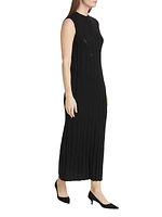 Kari Rib-Knit Silk-Blend Sleeveless Midi-Dress