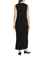 Kari Rib-Knit Silk-Blend Sleeveless Midi-Dress