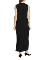 Kari Rib-Knit Silk-Blend Sleeveless Midi-Dress