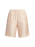 Zinia Silk Elasticized-Waist Shorts