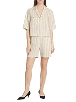 Hada Stripe Linen-Blend Shorts