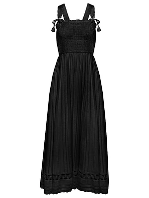 Jo Eyelet-Trimmed Smocked Maxi Dress