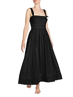 Jo Eyelet-Trimmed Smocked Maxi Dress