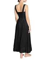 Jo Eyelet-Trimmed Smocked Maxi Dress