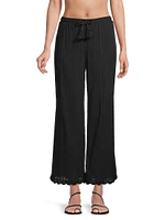 Jo Stripe Cotton Wide-Leg Pants