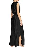 Fiona Textured Stretch Cotton Wide-Leg Jumpsuit