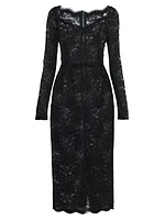 Floral Lace Sheath Midi-Dress