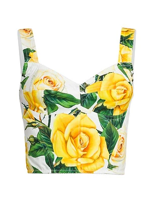 Rose Print Bustier Top