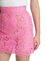 Floral Lace Miniskirt