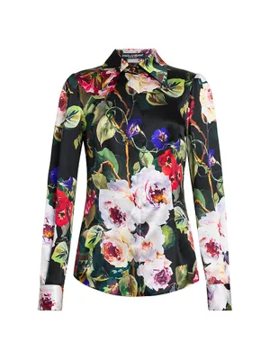 Floral Silk-Blend Shirt