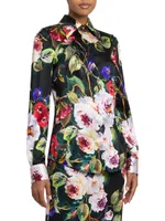 Floral Silk-Blend Shirt