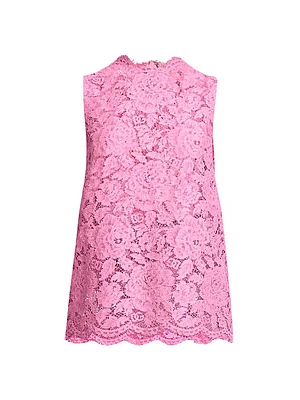 Lace Sleeveless Longline Top