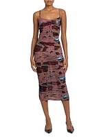 Floral Ruched Tube Midi-Dress