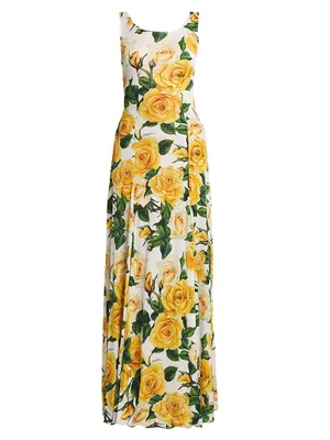 Rose Print Tank Gown