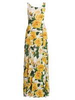 Rose Print Tank Gown