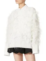 Wool Jumper With Feather Embroidery