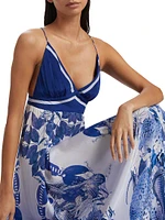 Eterna Star Printed Plunge Maxi Dress