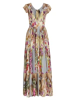 Eterna Mila Plunge Floral Maxi Dress