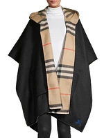 Equestrian Knight Design Hooded Cashmere Cape