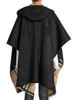 Equestrian Knight Design Hooded Cashmere Cape