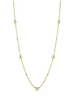 Leap 18K Yellow Gold & 0.12 TCW Diamond Frog Station Necklace