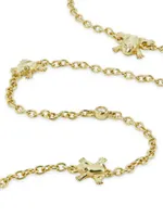 Leap 18K Yellow Gold & 0.12 TCW Diamond Frog Station Necklace