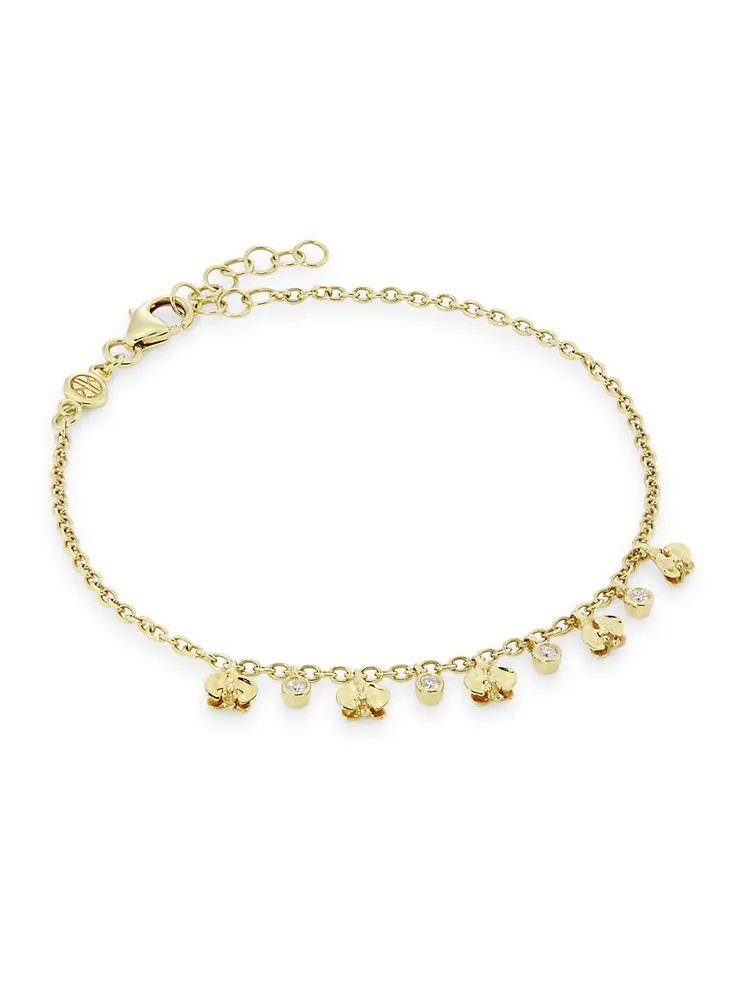 Kidea 18K Yellow Gold, Enamel & 0.06 TCW Diamonds Charm Bracelet