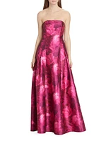 Zofia Floral Strapless Gown