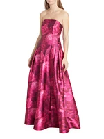 Zofia Floral Strapless Gown