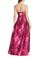 Zofia Floral Strapless Gown