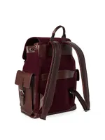 Burnished Calfskin And Techno Flannel City Backpack