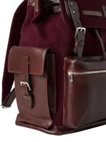 Burnished Calfskin And Techno Flannel City Backpack
