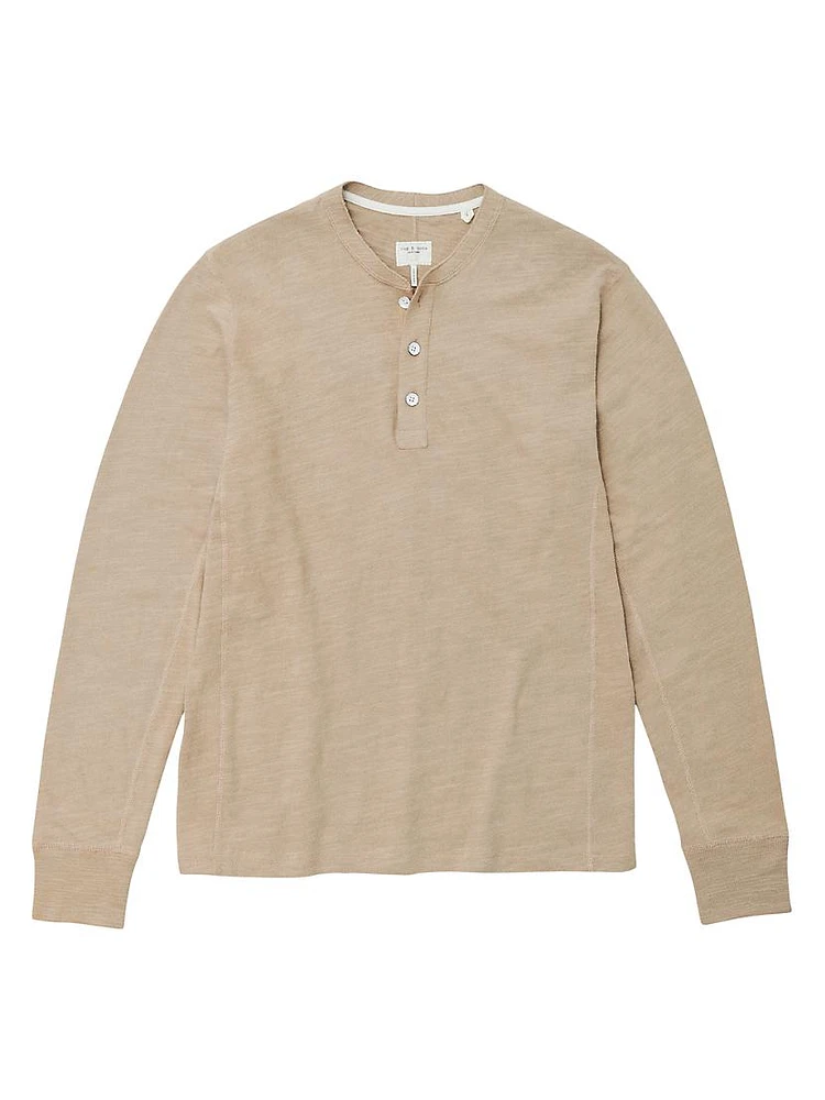 Classic Long-Sleeve Henley T-Shirt