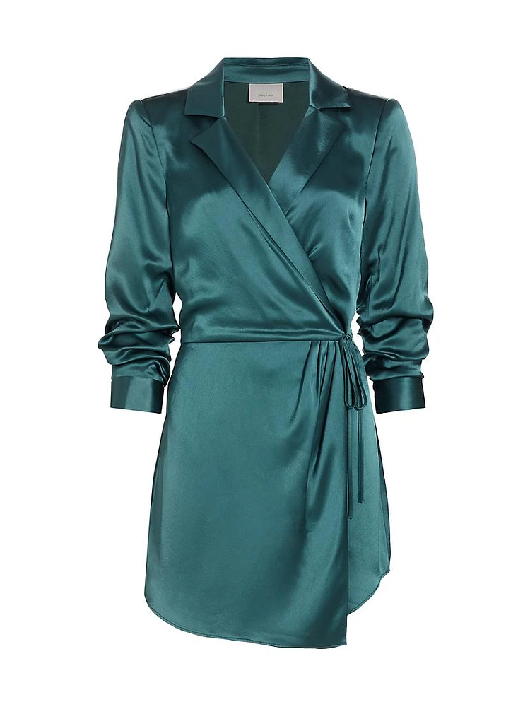 Sabina Satin Wrap Minidress