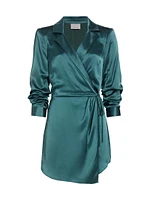 Sabina Satin Wrap Minidress