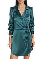 Sabina Satin Wrap Minidress